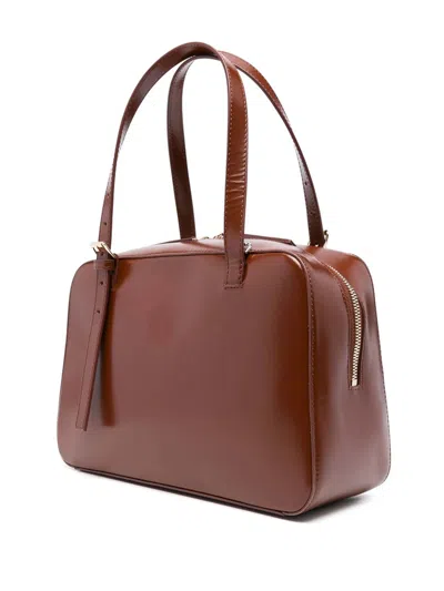 Apc A.p.c. Structured Shoulder Bag With Top Zip Closure In Brown
