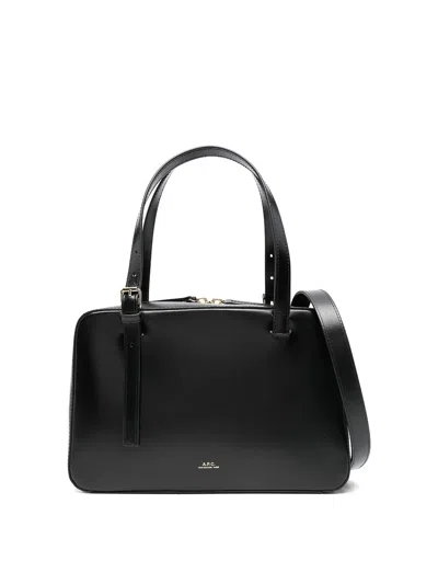 Apc A.p.c. Black Shoulder Bag With Versatile Carrying Options In Black