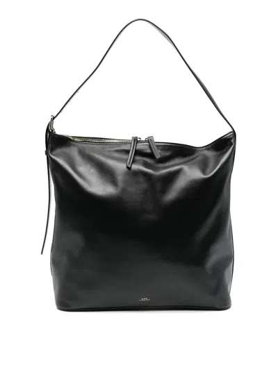 Apc A.p.c. Women Vera Leather Shoulder Bag In Black