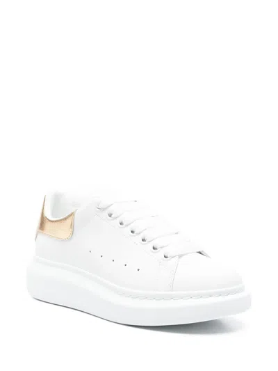 Alexander Mcqueen Metallic Oversized Low-top Sneakers In White