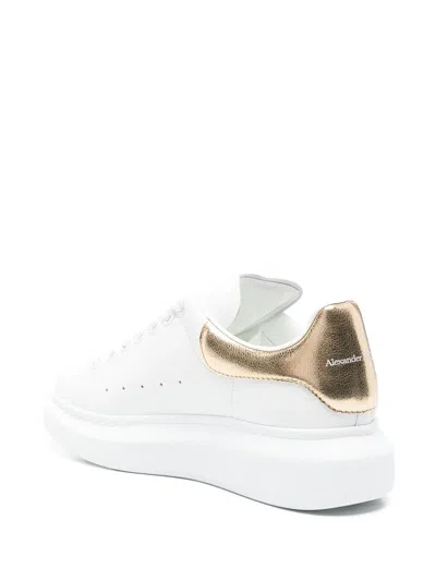 Alexander Mcqueen Metallic Oversized Low-top Sneakers In White