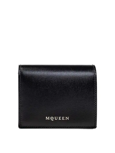 Alexander Mcqueen Logo Snap Button Cardholder Slots In Black