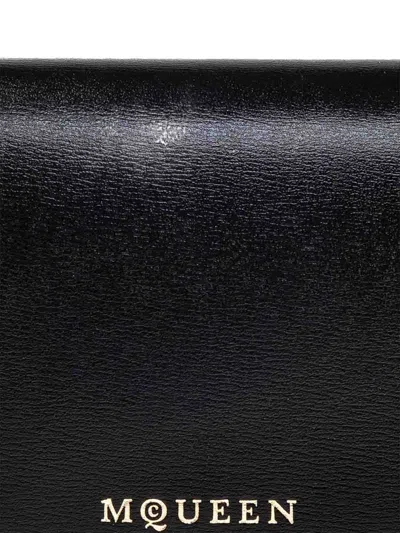 Alexander Mcqueen Logo Snap Button Cardholder Slots In Black