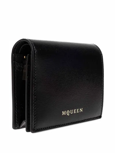 Alexander Mcqueen Logo Snap Button Cardholder Slots In Black