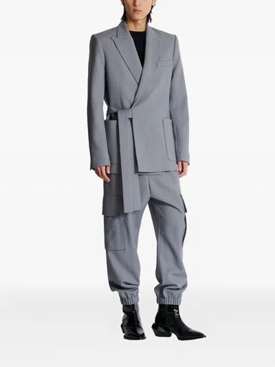 Balmain Black Crewneck T-shirt With Logo Print In Cotton Man