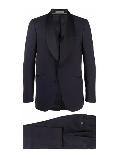 Corneliani Tailored Two-piece Evening Suit With Shawl Lapel In Black