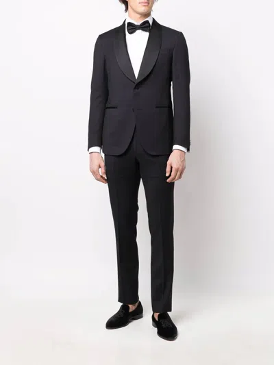 Corneliani Tailored Two-piece Evening Suit With Shawl Lapel In Black