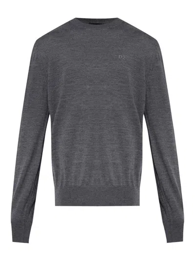Dsquared2 Grey Virgin Wool Sweater In Gray