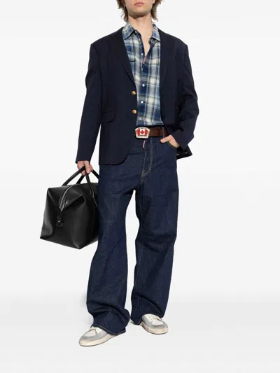 Dsquared2 Indigo Wide-leg Denim Jeans In Blue