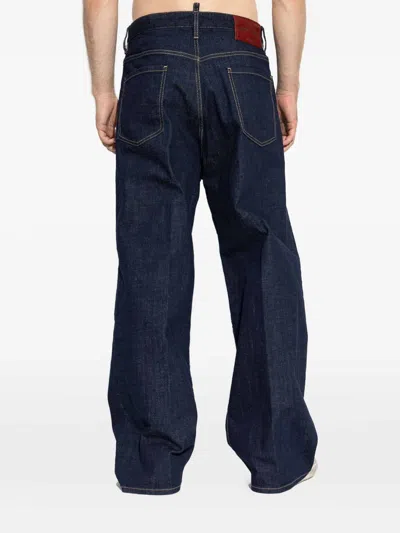 Dsquared2 Indigo Wide-leg Denim Jeans In Blue
