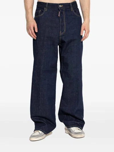 Dsquared2 Indigo Wide-leg Denim Jeans In Blue