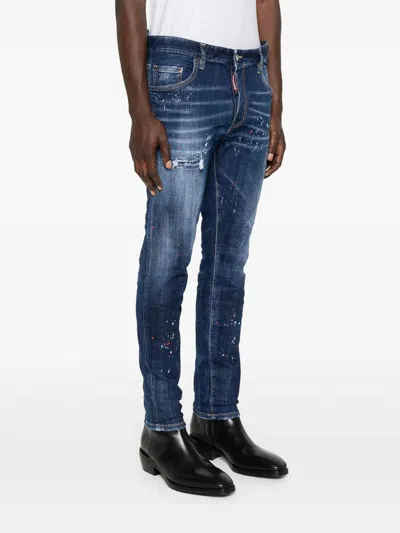 Dsquared2 Stretch Cotton Jeans In Blue