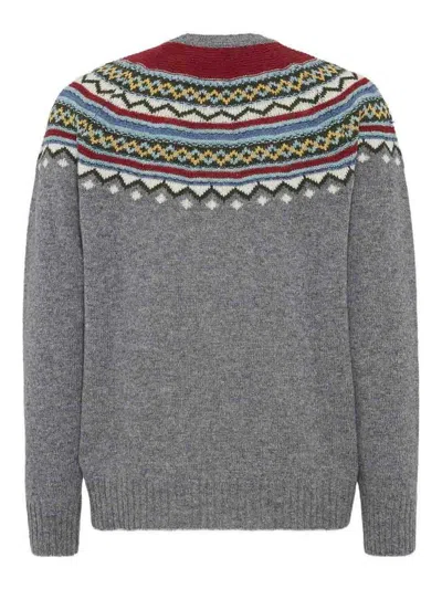 Dsquared2 Wool Sweater With Geometric Pattern In Multi