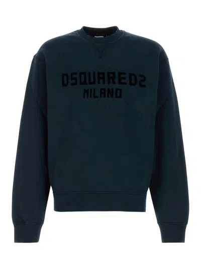 Dsquared2 Washed Grey Sweatshirt With Logo In Black