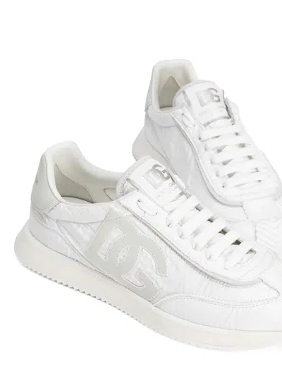Dolce & Gabbana Cushion Sneaker In Mixed Materials Color White In White
