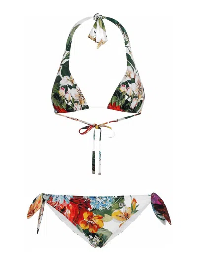 Dolce & Gabbana Floral Print Bikini Set Dolce E Gabbana In Multi