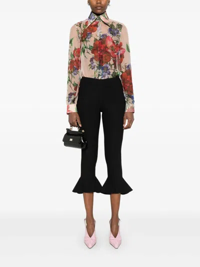 Dolce & Gabbana Floral-print Silk Shirt In Multicolor