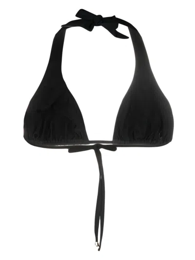 Dolce & Gabbana Padded Jersey Triangle Bikini Top In Black