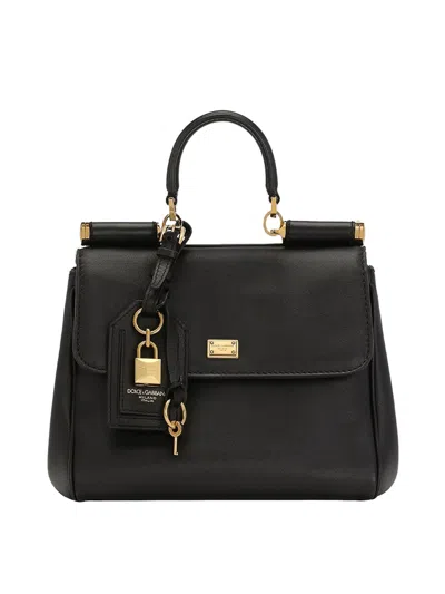 Dolce & Gabbana Dolce&gabbana Shoulder Bag My Sicily In Black Leather In Black