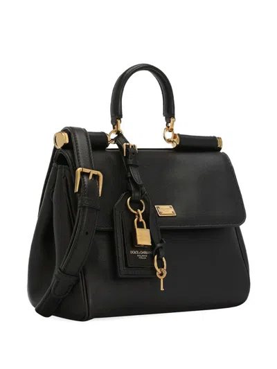 Dolce & Gabbana Dolce&gabbana Shoulder Bag My Sicily In Black Leather In Black