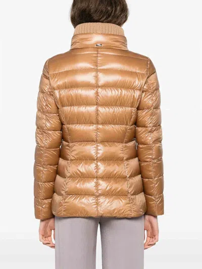 Herno Quilted Down Jacket In Brown