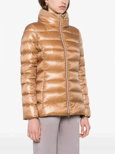 Herno Quilted Down Jacket In Brown