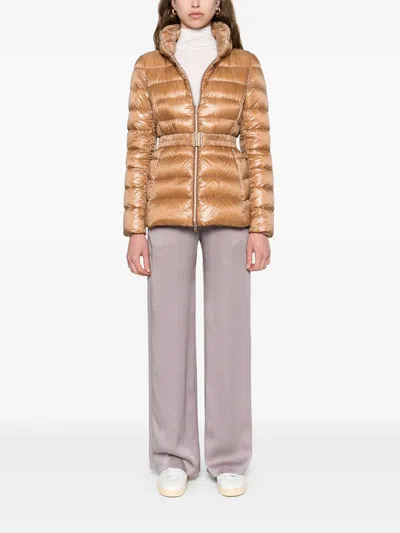 Herno Quilted Down Jacket In Brown