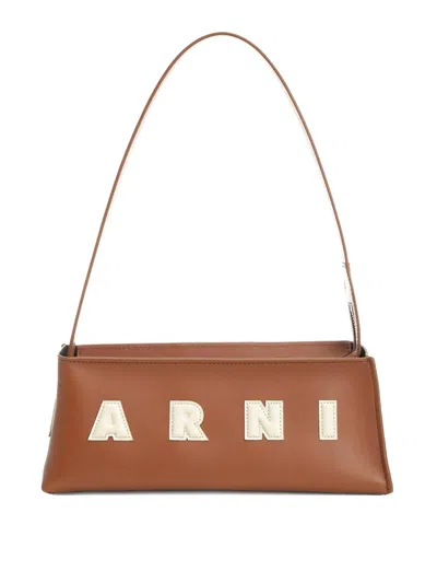 Marni Borsa A Spalla In Pelle Caramello  Donna In Brown