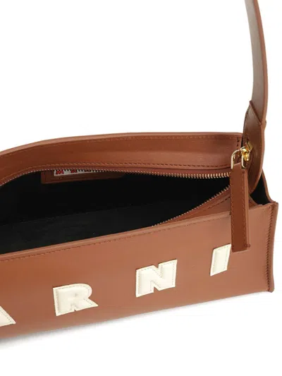 Marni Borsa A Spalla In Pelle Caramello  Donna In Brown