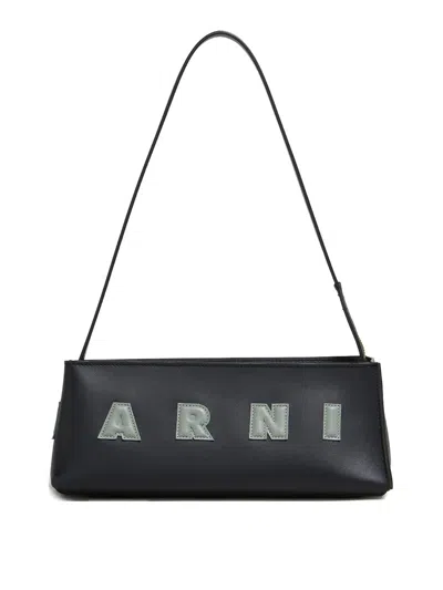 Marni Rectangular Shoulder Bag With Gold-tone Hardware In Black