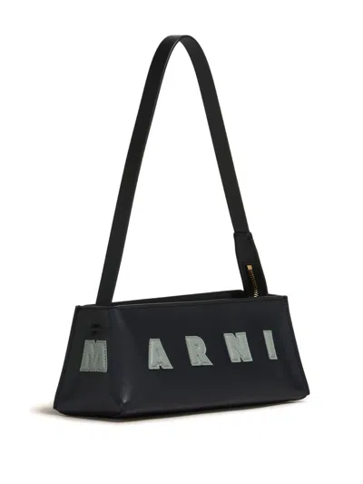 Marni Rectangular Shoulder Bag With Gold-tone Hardware In Black