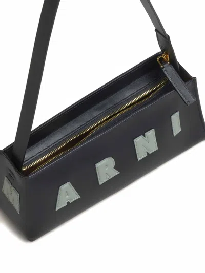 Marni Rectangular Shoulder Bag With Gold-tone Hardware In Black