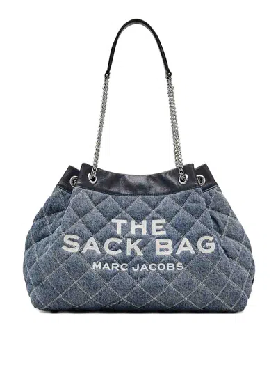 Marc Jacobs The Chain Sack Large Cotton Shoulder Bag In Blue