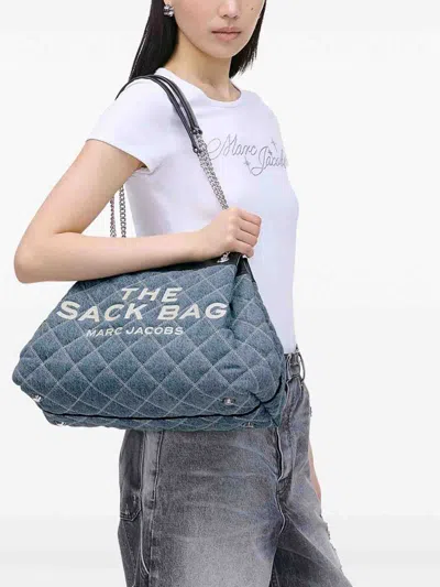 Marc Jacobs The Chain Sack Large Cotton Shoulder Bag In Blue