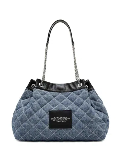 Marc Jacobs The Chain Sack Large Cotton Shoulder Bag In Blue