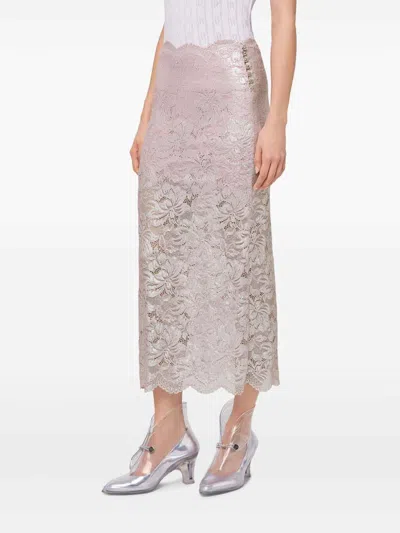 Rabanne Gonna Midi Rosa In Pink