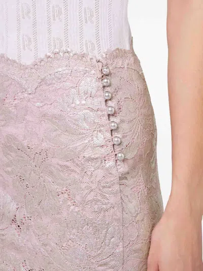 Rabanne Gonna Midi Rosa In Pink