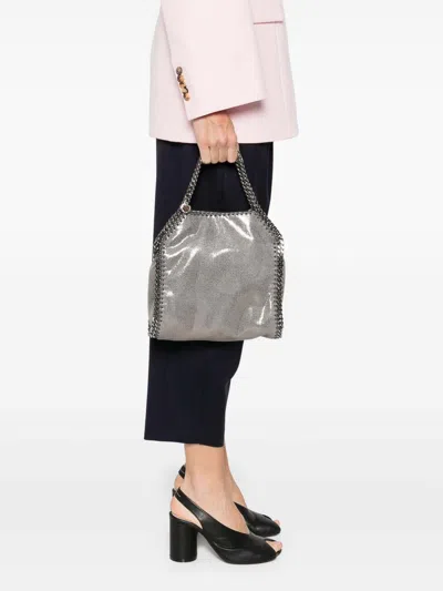 Stella Mccartney Falabella Micro Tote In Grey Polyester In Gray