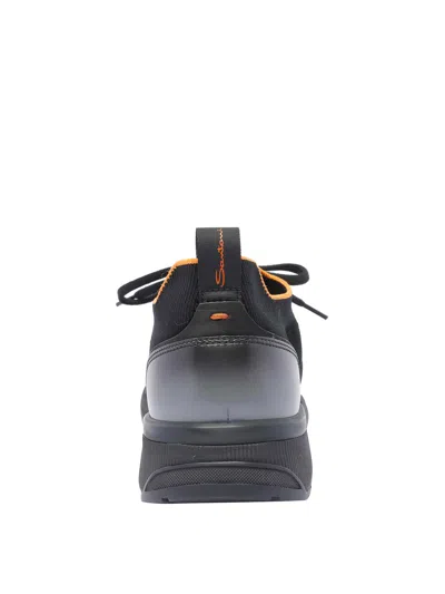 Santoni Sneaker In Black