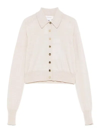 Sportmax Virgin-wool Cardigan In Beige