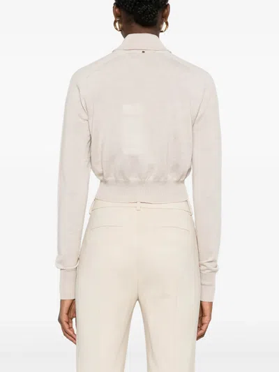 Sportmax Virgin-wool Cardigan In Beige
