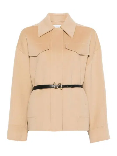 Sportmax Wool Short Coat In Brown