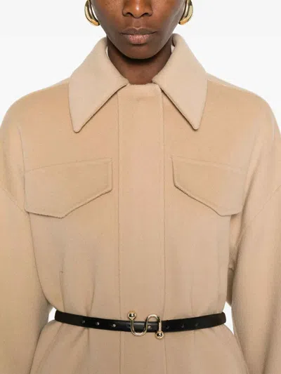 Sportmax Wool Short Coat In Brown