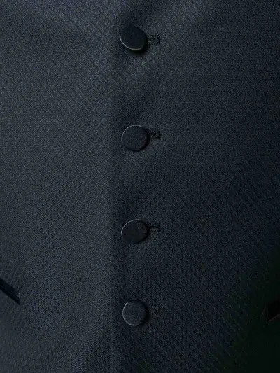 Tagliatore Three-piece Tailored Suit In Rich Blue Virgin Wool In Black