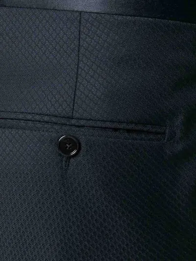 Tagliatore Three-piece Tailored Suit In Rich Blue Virgin Wool In Black