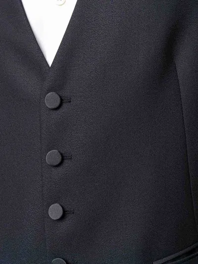 Tagliatore Three-piece Tailored Suit With Silk-effect Lapels In Black