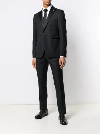 Tagliatore Tailored Black Virgin Wool Suit Set In Black