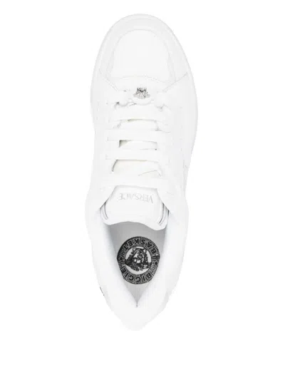 Versace Sneakers With Embossed Logo In White