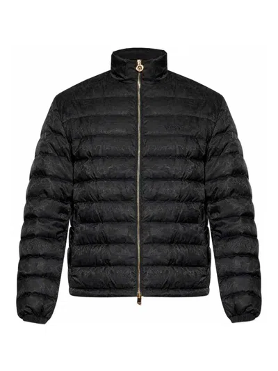 Versace Tailored Jacket With Elasticated Cuffs And Hem In Black