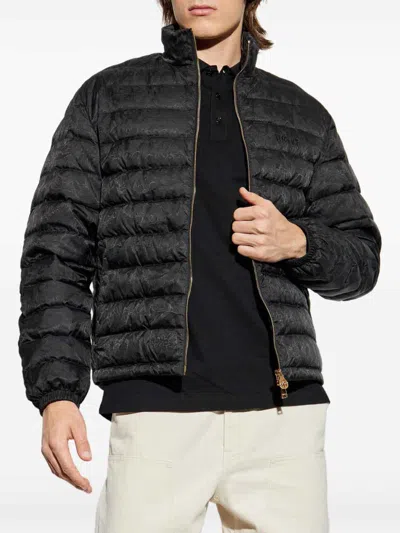 Versace Tailored Jacket With Elasticated Cuffs And Hem In Black